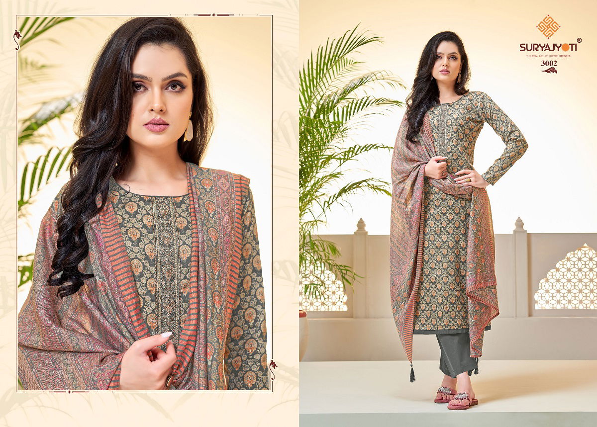 Suryajyoti Kalki Vol 3 Printed Jam Satin Dress Material
